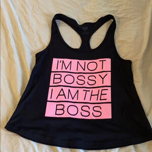Black I’m not Bossy tank top